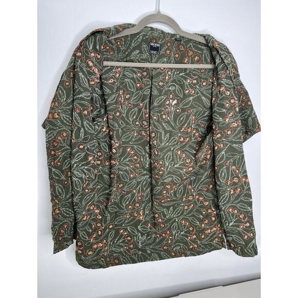 Todd Snyder Green Floral Short Sleeve Collar Shirt Button Up Men’s Size Medium - Picture 3 of 6